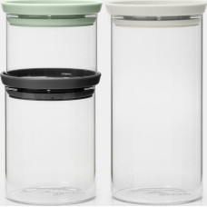 BRABANTIA glass can set 0.3L+0.6L+1.1L, mixed 100550