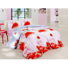 BEDDING SET VALENTINI STRAWBERRY 220X200+2X70X80 SATIN COTTON.