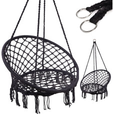 Stork Nest Chair Swing with Backrest, Black, 80 cm