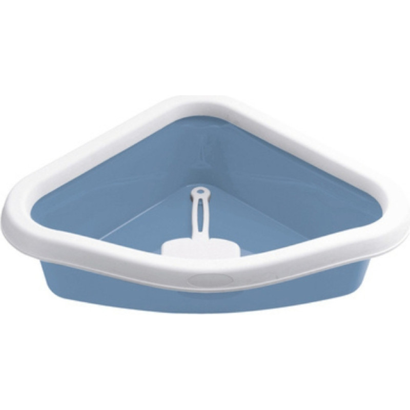 Stefanplast Kaķu tualete stūra Sprint Corner 56x40x14cm zila/balta