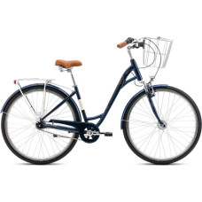 ROMET Art Deco Lux bicycle with front basket, blue color, size (M)