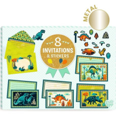 Djeco Invitation cards - Cric croc, Dino Rock!