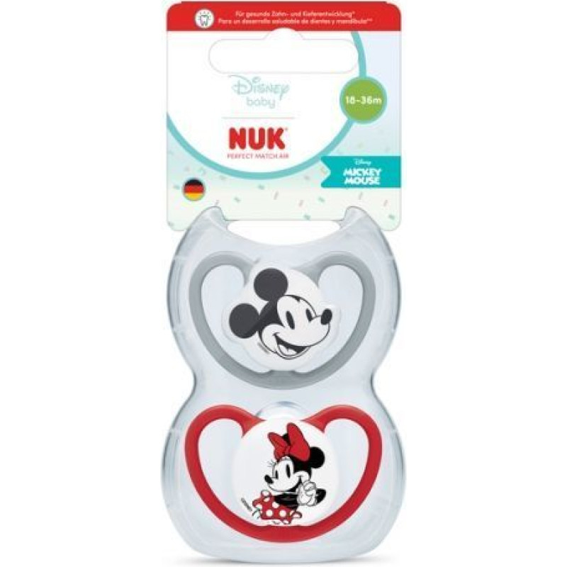 NUK 447795 SILICONE PACIFIER AIR 18-36 2PCS MICKEY 584456, 10177238