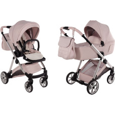 Junama Universal stroller 2 in 1 Ellegante 05 Pink – electro-polished frame