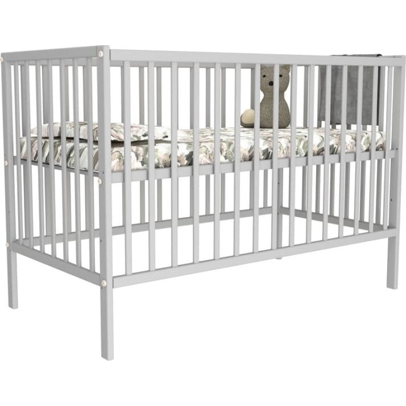 Bobas baby cot drop down side MAGDA grey120x60