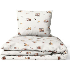 Ankras 2pcs bedding set 35/100 40/60 beige construction machines