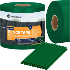Springos Dark Green Fencing Tape 19 cm x 50 m, 450 g/m&sup2; FN0011