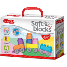 Far Far Land Silicone soft block set 42 parts (26 elements + 16 wheels)