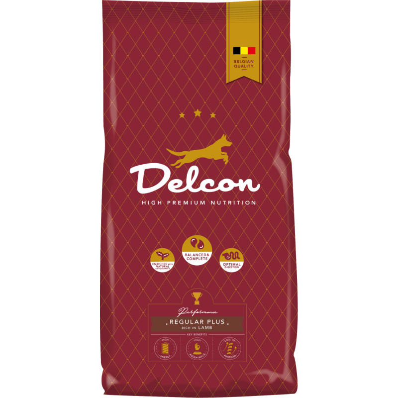 Delcon Food for adult dogs REGULAR PLUS rich in lamb / 12 kg