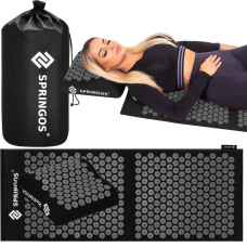 Springos Acupressure mat with spiked cushion, body stimulator, relaxation massager, Springos FA0153 black