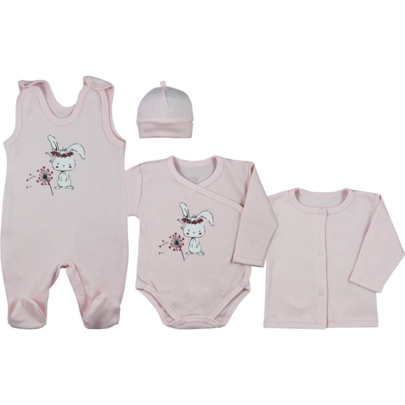 Koala Baby Baby linen set - 4 parts - 09-902 - RABBIT - PINK-  size 56