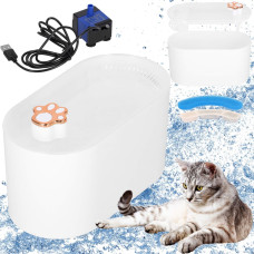 Springos Cat and dog water dispenser Springos PA0315, pet fountain 3 L, illuminated, waterproof IPX8, white