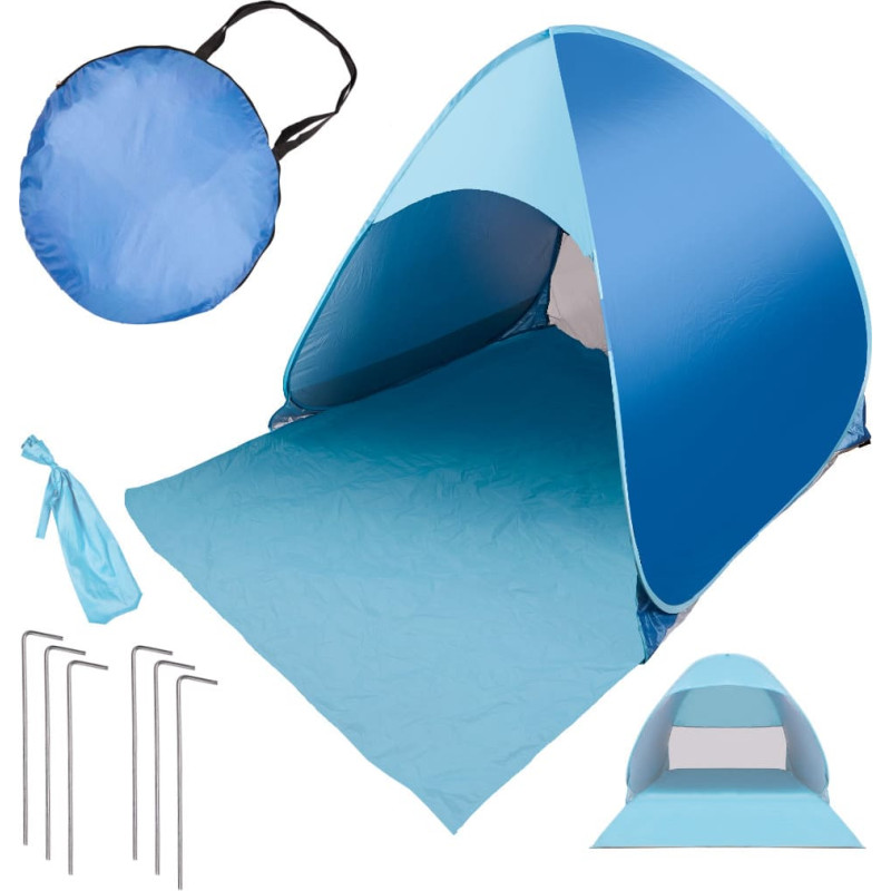 Pašnolokāmā dārza pludmales telts zila