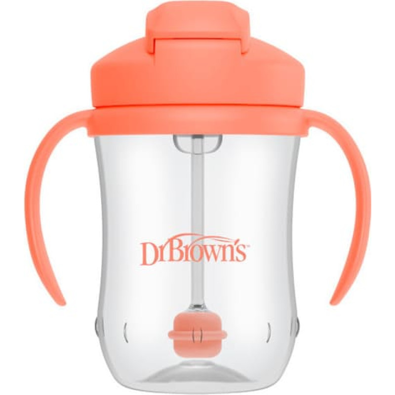 Dr.browns TC91103 CUP FIRST STRAW 270 ML CORAL 6+