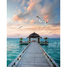 Flamingo Line Painting by the numbers - 45698 - ISLAND - size 40x50 cm