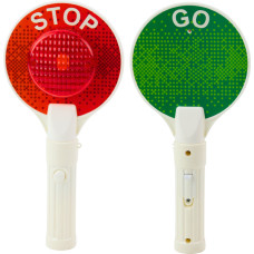 Double-sided STOP/GO illuminated sign
