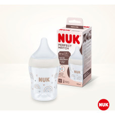 NUK 10215015 – Perfect Match bottle with temperature control, silicone “Rainbow”, size S teat, 150 ml