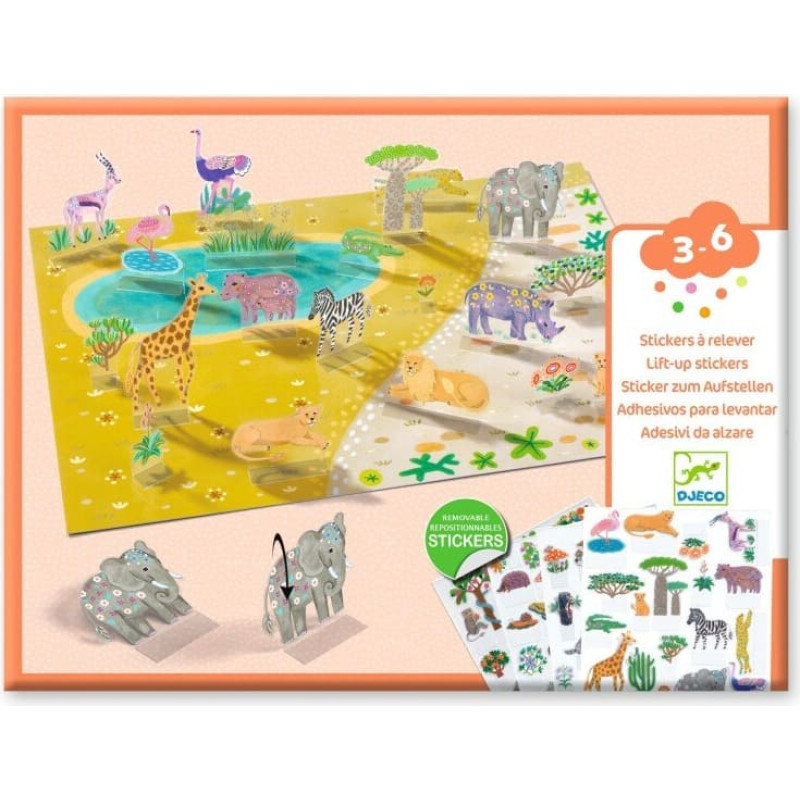 Djeco Lift-up stickers - Animals