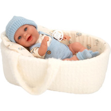 Arias baby doll with a white carrycot, boy, 33 cm