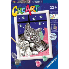 Ravensburger Paint by numbers Glitter 13x18 cm CreArt Sleepy Kitties