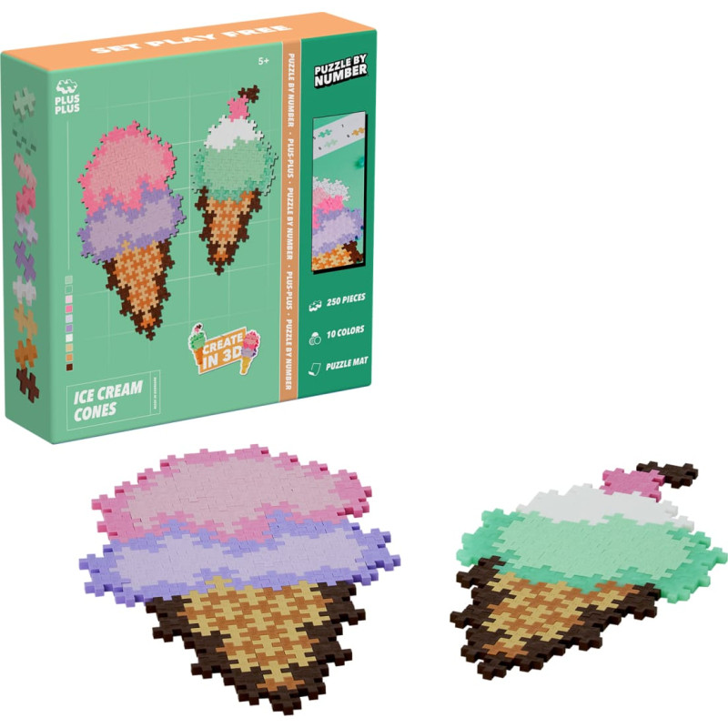 Plus Plus puzzle by number Ice-cream, 250 pcs.