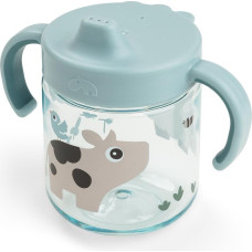 Done By Deer spout cup 2-handle Tiny farm Blue