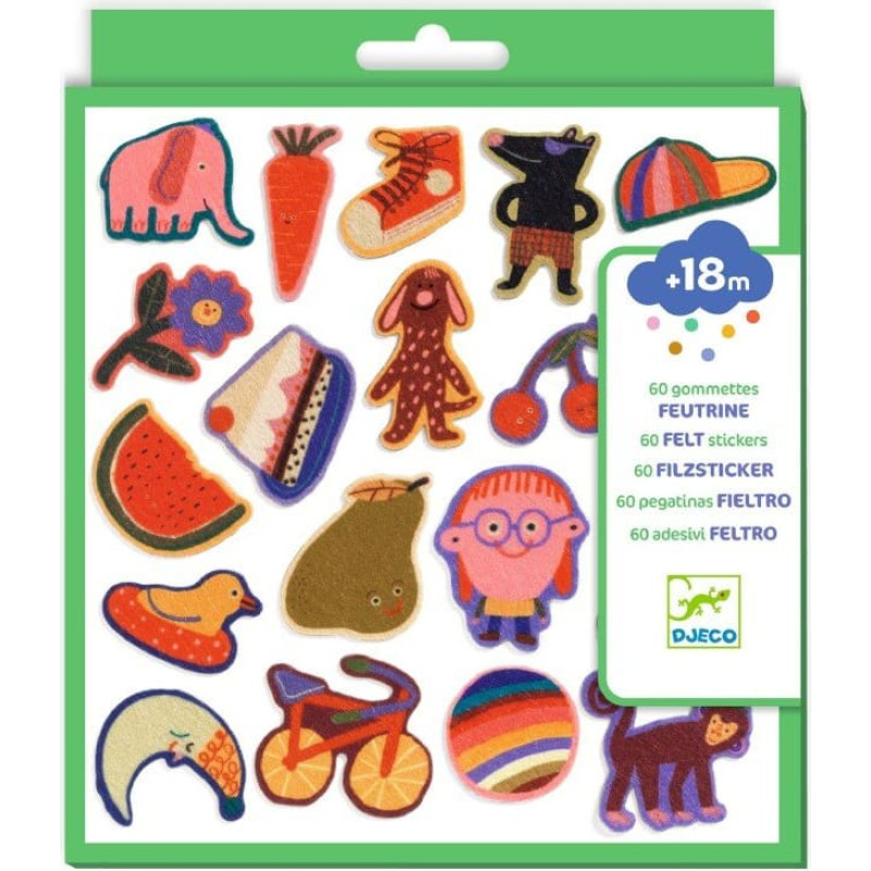 Djeco 60 felt stickers - The silly ones!