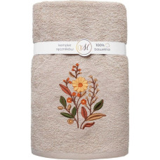 RĘCZNIK KPL.MARIBELLA 3 SZT./30X50/50X100/70X140/ FROTTE HAFT 001 KWIATKI KAWA Z MLEKIEM