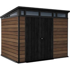 Keter garden shed Deco Pent 9×7, walnut color