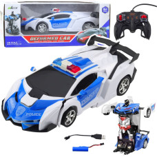 Transformeeruv puldiauto 2in1 auto+robot Politsei