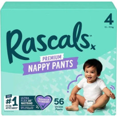 Rascal And Friends RASCALS autiņbiksītes-biksītes, 4 izmērs, 10-15 kg., 56 gab.