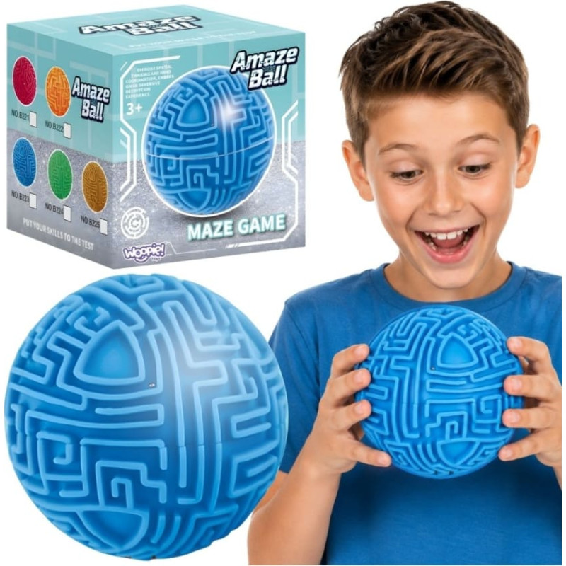 Woopie Blue Ball Maze 3D Arcade Game Amaze Ball 10CM