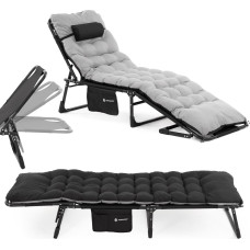 Springos CS0190 Folding Camping Bed, Black