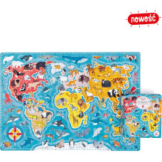 Czuczu 7149731 Puzzle Zwierzęta Mapa Świata 4+ 60el.