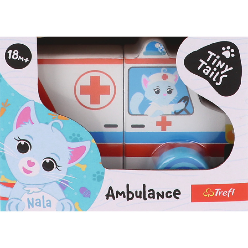 Trefl 61787 Zabawka drewniana Magnetic wehicle - Ambulance Tiny Tails