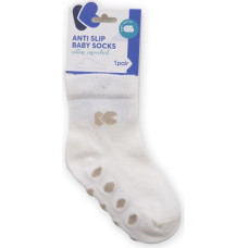 Baby socks with embossed bottom White 6-12m