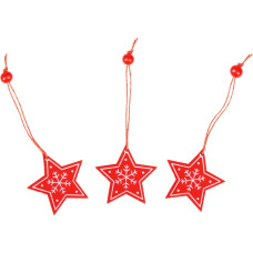 Springos Christmas pendants wooden stars Springos CA0649 set of 3 4.5cm