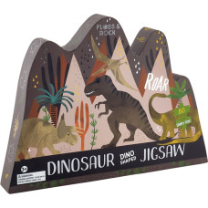 Floss & Rock Jigsaw with Shaped Box, Dinosaur, 80 pcs.