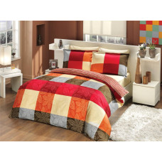 BEDDING SET VALENTINI VANESSA RED/YELLOW 160X200+2X70X80 SATIN COTTON CODE E.14036804