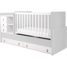 KIKKABOO Chipboard multifunctional baby cot Lorena Grey