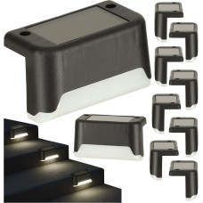 Outdoor solar garden LED stair lights with dusk sensor – set of 8