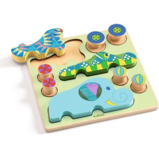 Djeco Wooden puzzle - Puzz & Roll - Bariolo