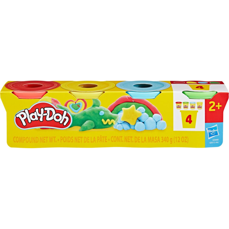 Hasbro Play Doh PLAY-DOH Plastilīna trauciņi, 4 gab.