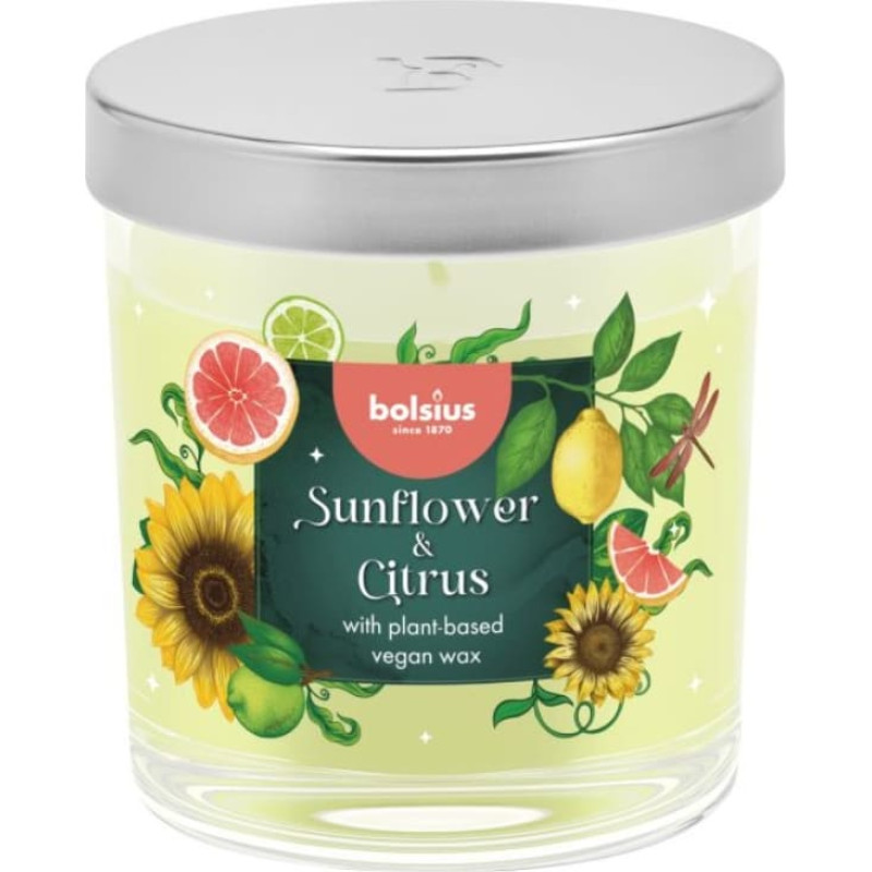 Bolsius Svece arom. stikla gl. Floral Fusion &Oslash;80x72mm sunflower & citrus