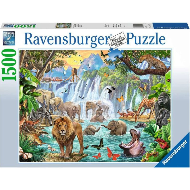 Ravensburger Puzzle 1500 Waterfall Safari Animals