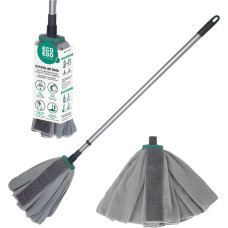 Eco Ego Mikro&scaron;ķiedras mop galva ar teleskopisko kātu Eco Ego CIRCULAR RUBI
