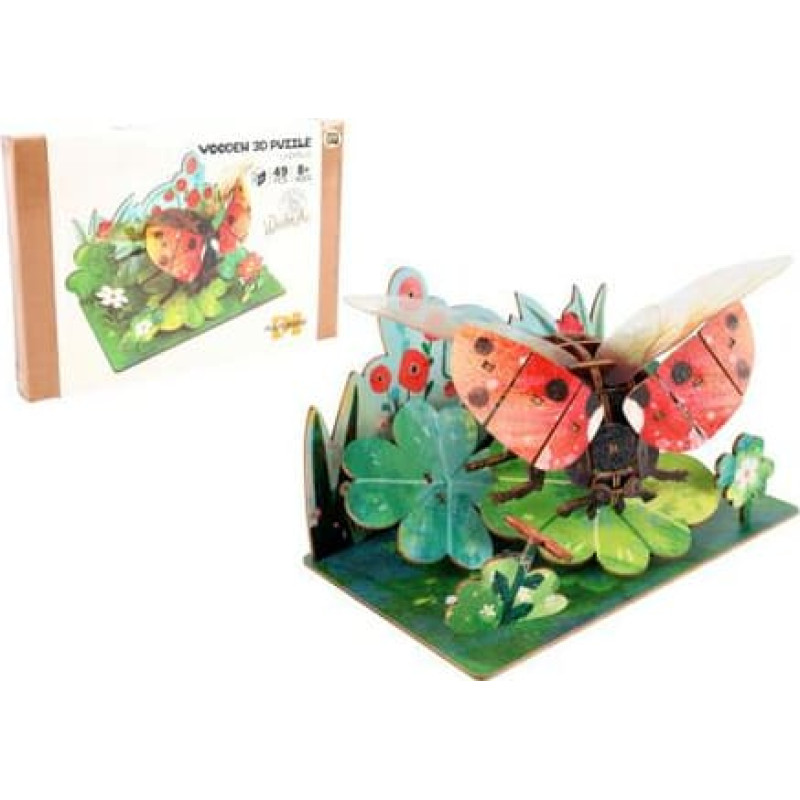 Other 12572 PUZZLE DREWNIANE BIEDRONKA W KWIAT