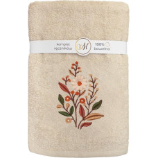 RĘCZNIK KPL.MARIBELLA 3 SZT./30X50/50X100/70X140/ FROTTE HAFT 001 KWIATKI MIGDAŁOWY
