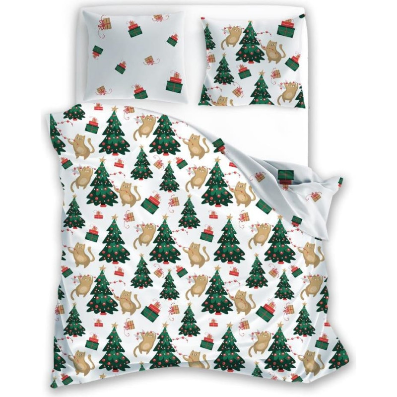 POŚCIEL KPL.160X200+2x70X80 HOLLY JOLLY 005 MIKROFIBRA SATYNOWA