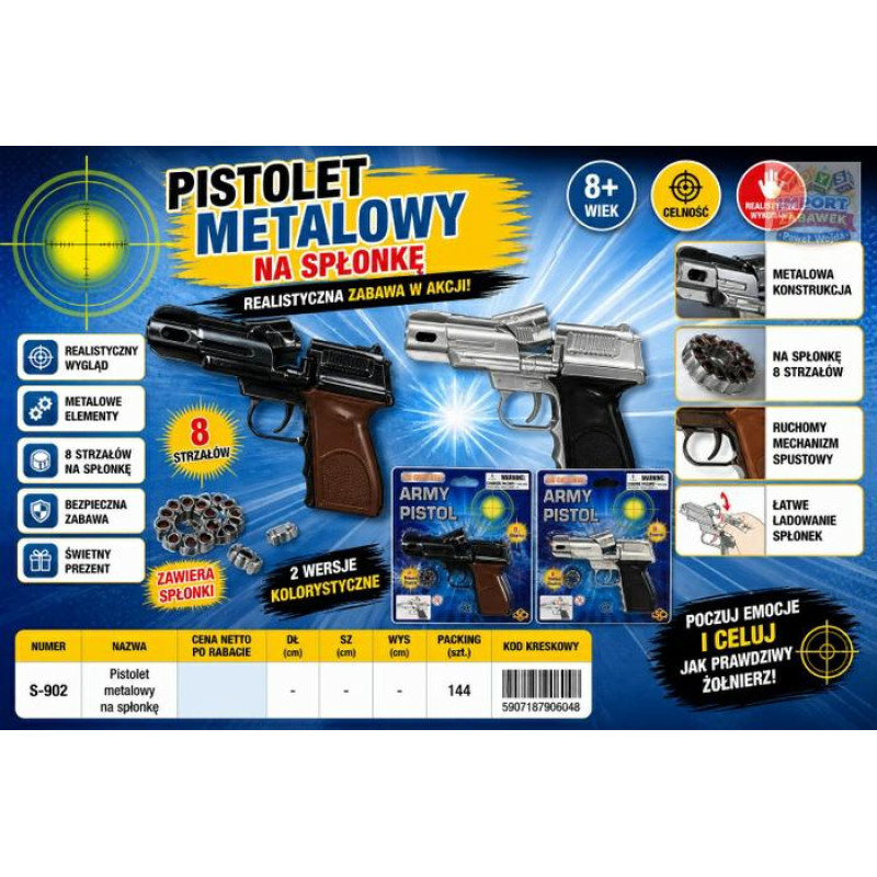 Other 06048 PISTOLET NA SPŁONKĘ F.H.TOYS PAWEŁ